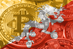 Bhutan bitcoin flag, national flag cryptocurrency concept